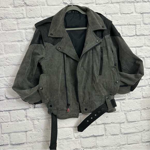 Hein Gerick Motorcycle Jacket 100% Cotton with Genuine Leather Trim Shell - Picture 1 of 15